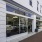 Entrance to a business front in downtown setting